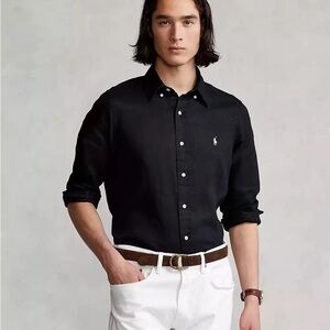 P2-25 NWT Size M Men’s POLO RALPH LAUREN Clbdppcprps Line Long shirt Blk